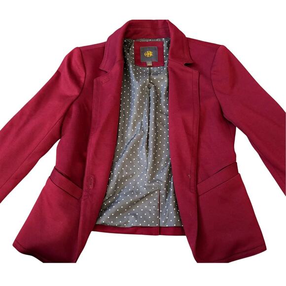 OBR Cranberry Polka Dot Lined Jacket Blazer Womens Size S - Picture 3 of 8
